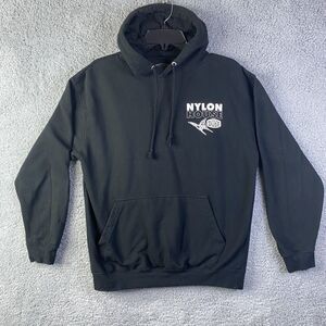 Hey Dude x Nylon House Collab Print Black Pullover Hoodie Size Medium Unisex